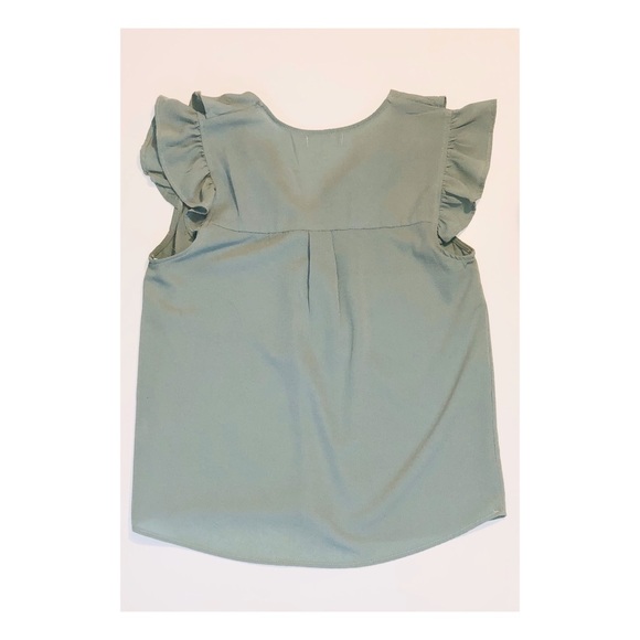 Green Ruffle Blouse - Picture 4 of 5